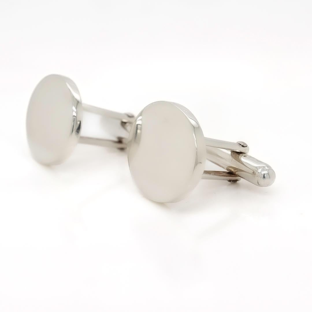 Modern Tiffany & Co. Classic Oval Sterling Silver Cufflinks For Sale