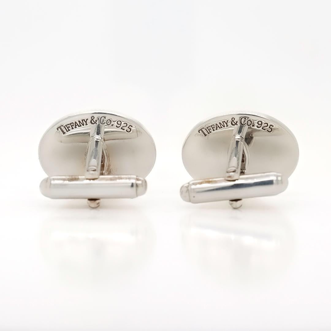 Tiffany & Co. Classic Oval Sterling Silver Cufflinks For Sale 2