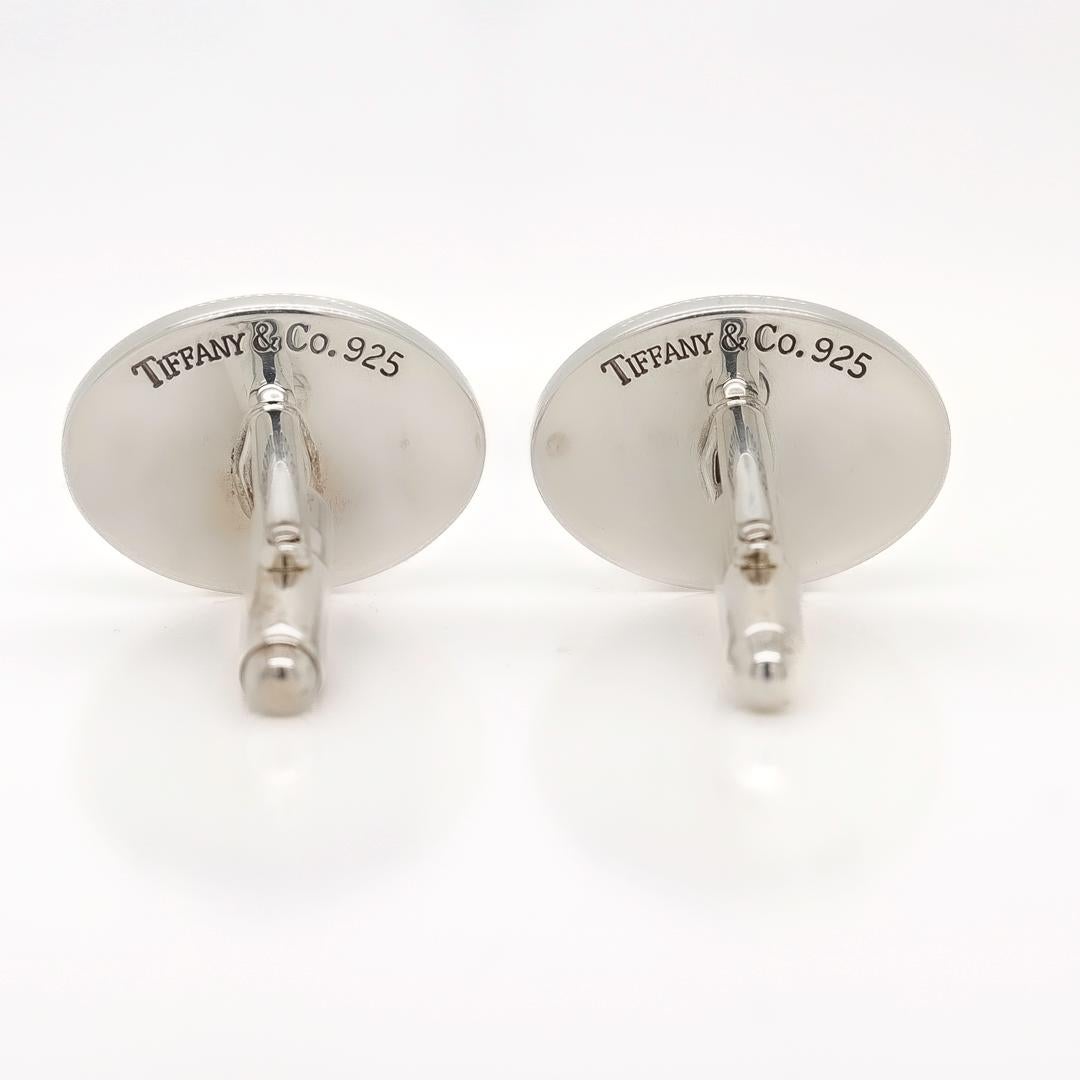 Tiffany & Co. Classic Oval Sterling Silver Cufflinks For Sale 3