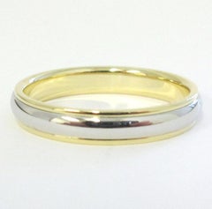TIFFANY & Co. Classic Platinum 18K Yellow Gold 4mm Lucida Wedding Band Ring 10.5