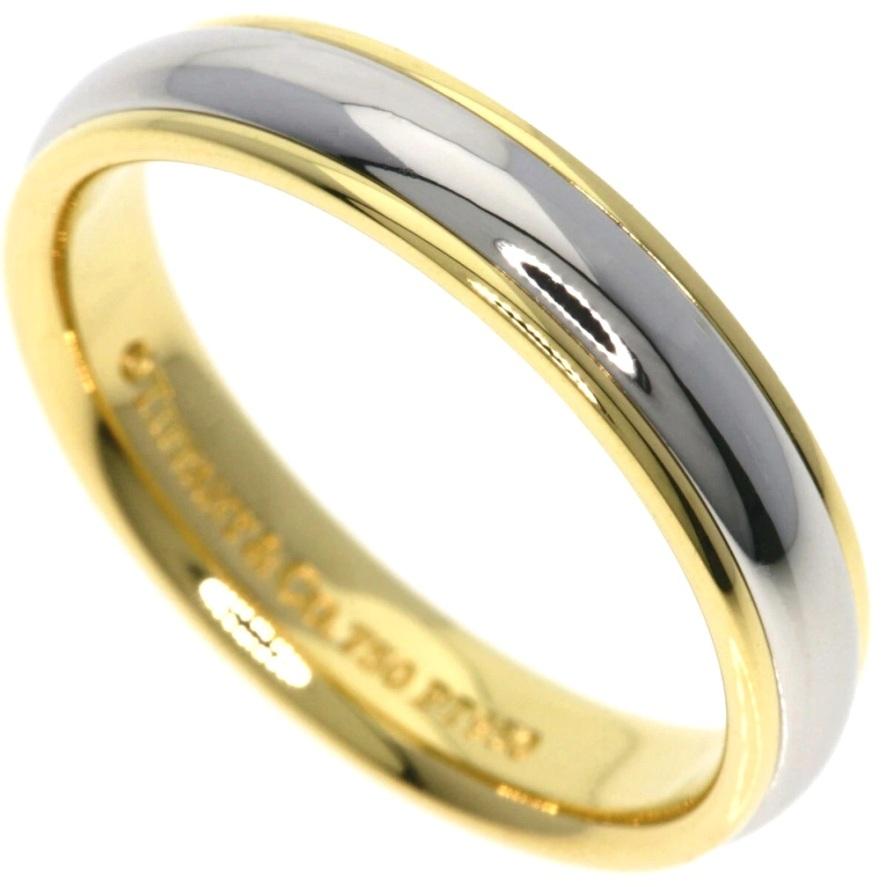 TIFFANY & Co. Alianza de boda clásica de platino y oro amarillo de 18 quilates de 4 mm Lucida 6,5 en Excelente estado para la venta en Los Angeles, CA
