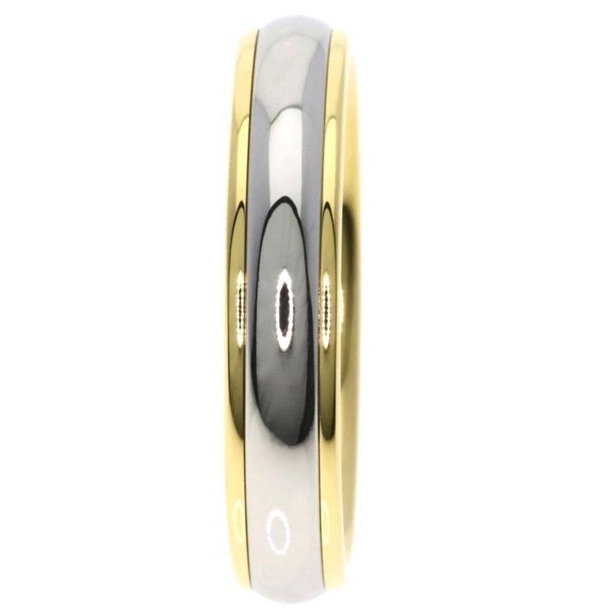 Femenino o masculino TIFFANY & Co. Alianza de boda clásica de platino y oro amarillo de 18 quilates de 4 mm Lucida 6,5 en venta