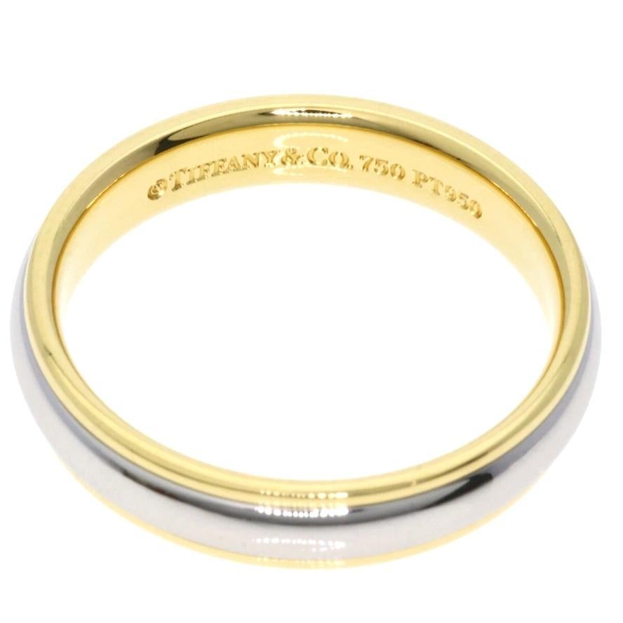 TIFFANY & Co. Alianza de boda clásica de platino y oro amarillo de 18 quilates de 4 mm Lucida 6,5 en venta 1