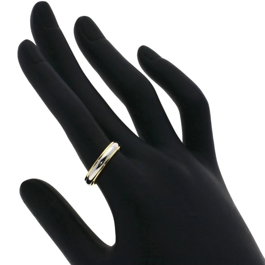 TIFFANY & Co. Alianza de boda clásica de platino y oro amarillo de 18 quilates de 4 mm Lucida 6,5 en venta 2