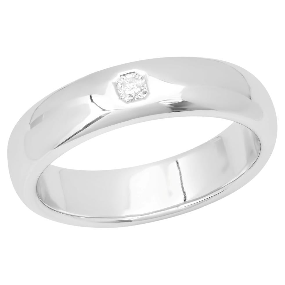 TIFFANY 
Co. Classic Platinum Lucida Diamond 6mm Wedding Band Ring 9