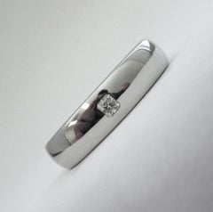 TIFFANY & Co. Klassisches Platin Lucida Diamant 6mm Ehering 12.5 Männer