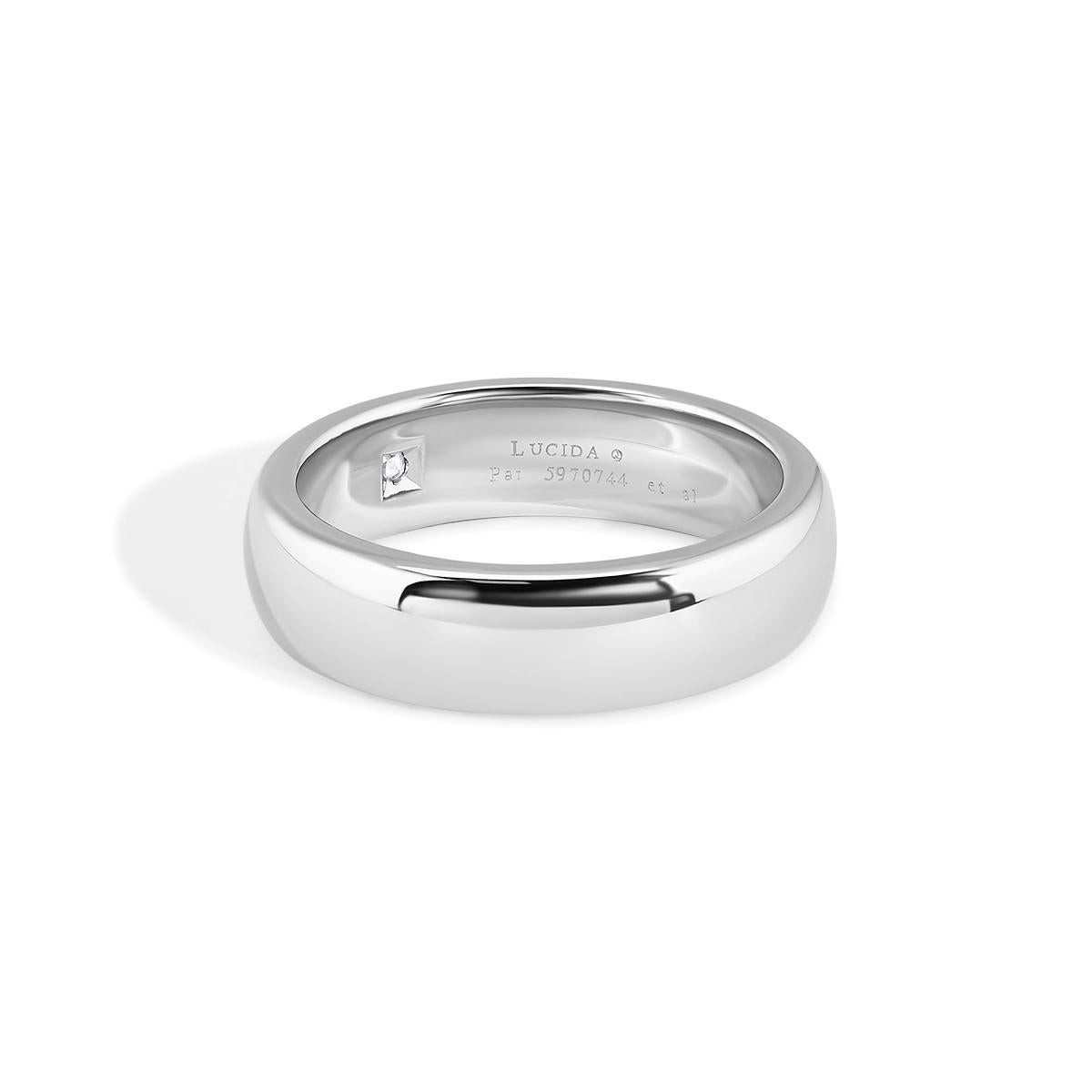 TIFFANY & Co. Classic Platinum Lucida Diamond 6mm Wedding Band Ring 9 1