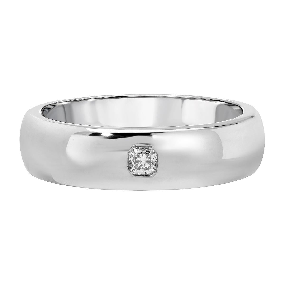 TIFFANY & Co. Alianza de Platino Clásica Lucida Diamante 6mm 9 Corte cuadrado en venta