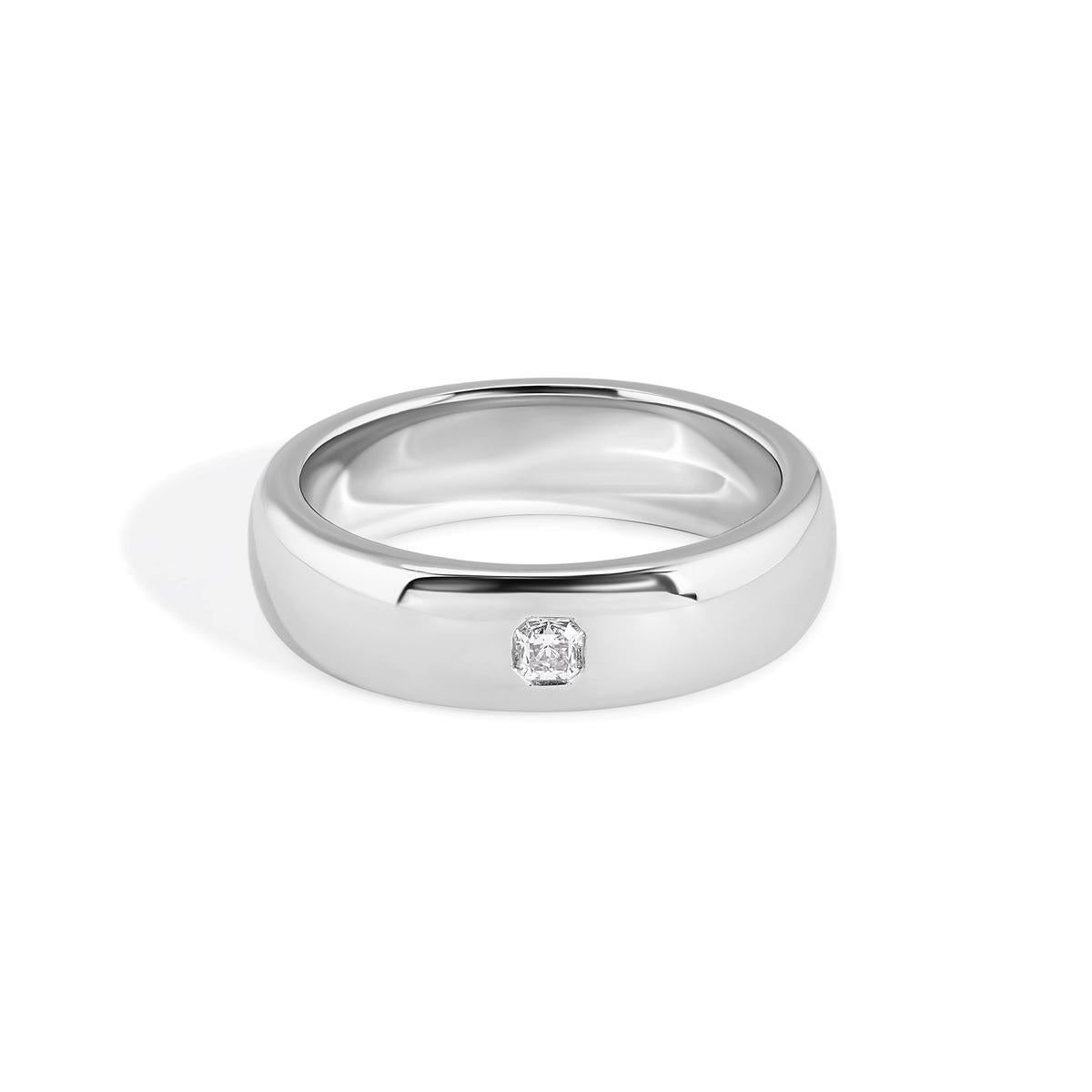 Square Cut TIFFANY & Co. Classic Platinum Lucida Diamond 6mm Wedding Band Ring 9