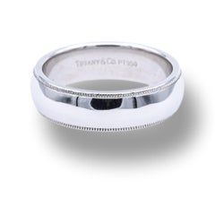 Tiffany & Co. Classic Platinum Millgrain Edge Wedding Band Ring