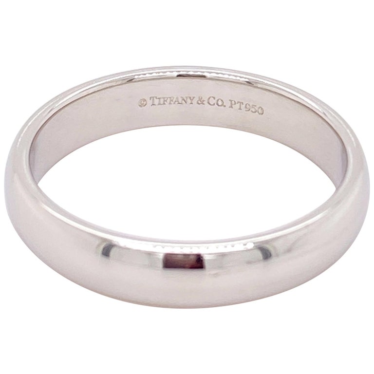 Tiffany and Co. Classic Platinum Wedding Band in Platinum at 1stDibs