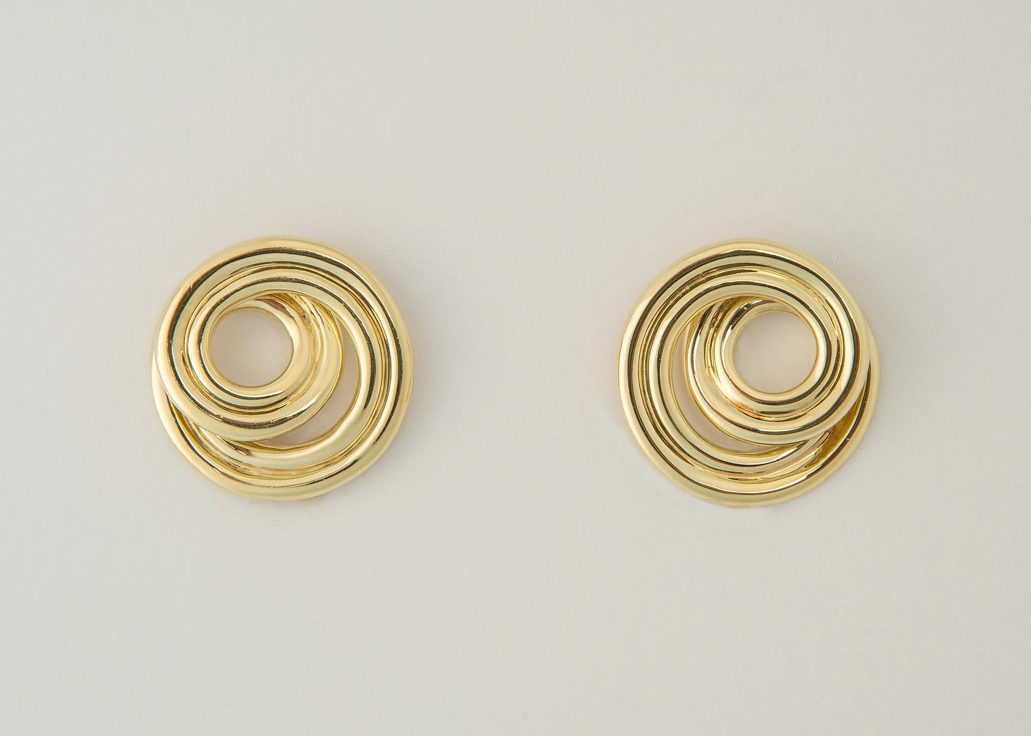 Contemporary Tiffany & Co. Classic Swirl Gold Earrings
