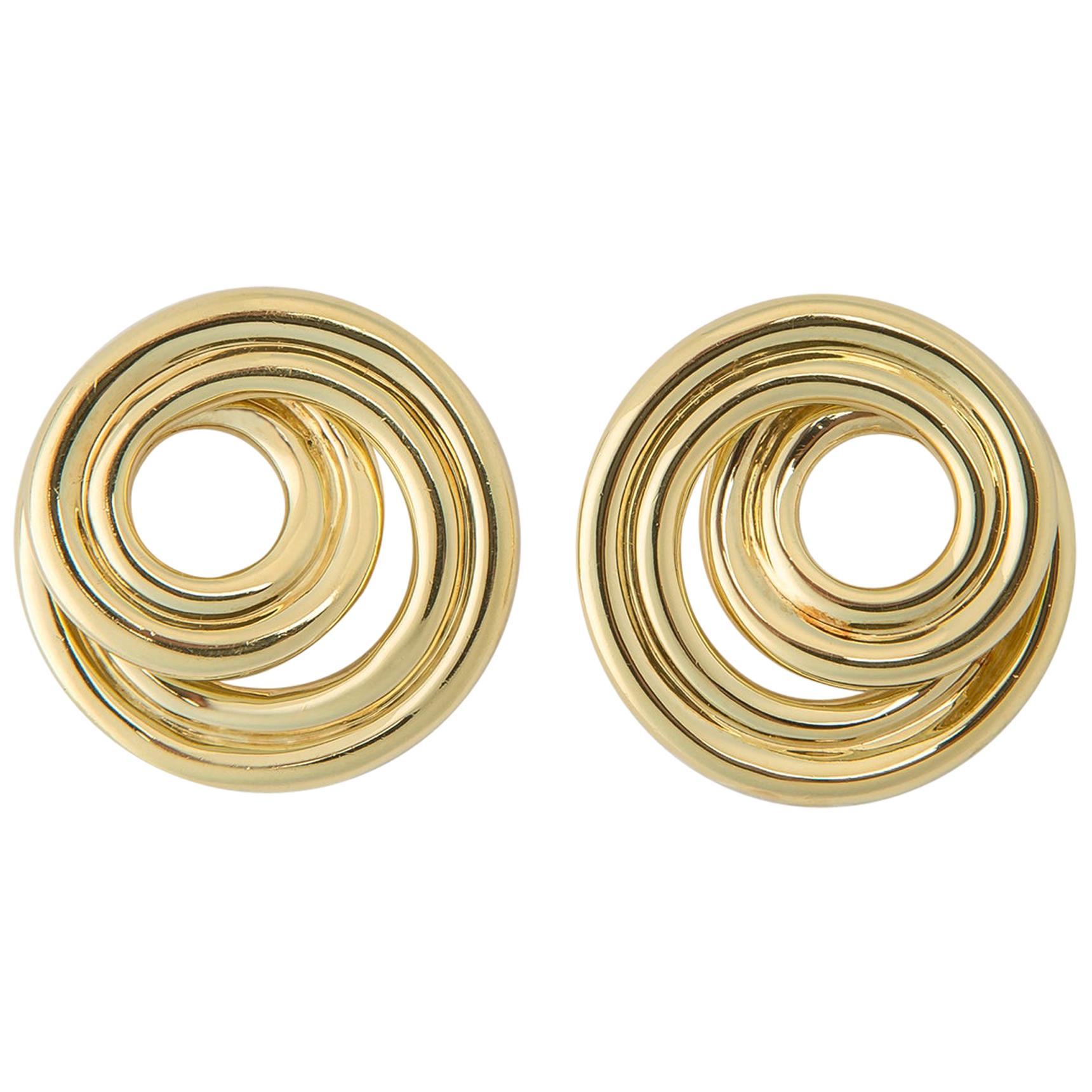 Tiffany and Co. Classic Swirl Gold Earrings at 1stDibs tiffany swirl earrings