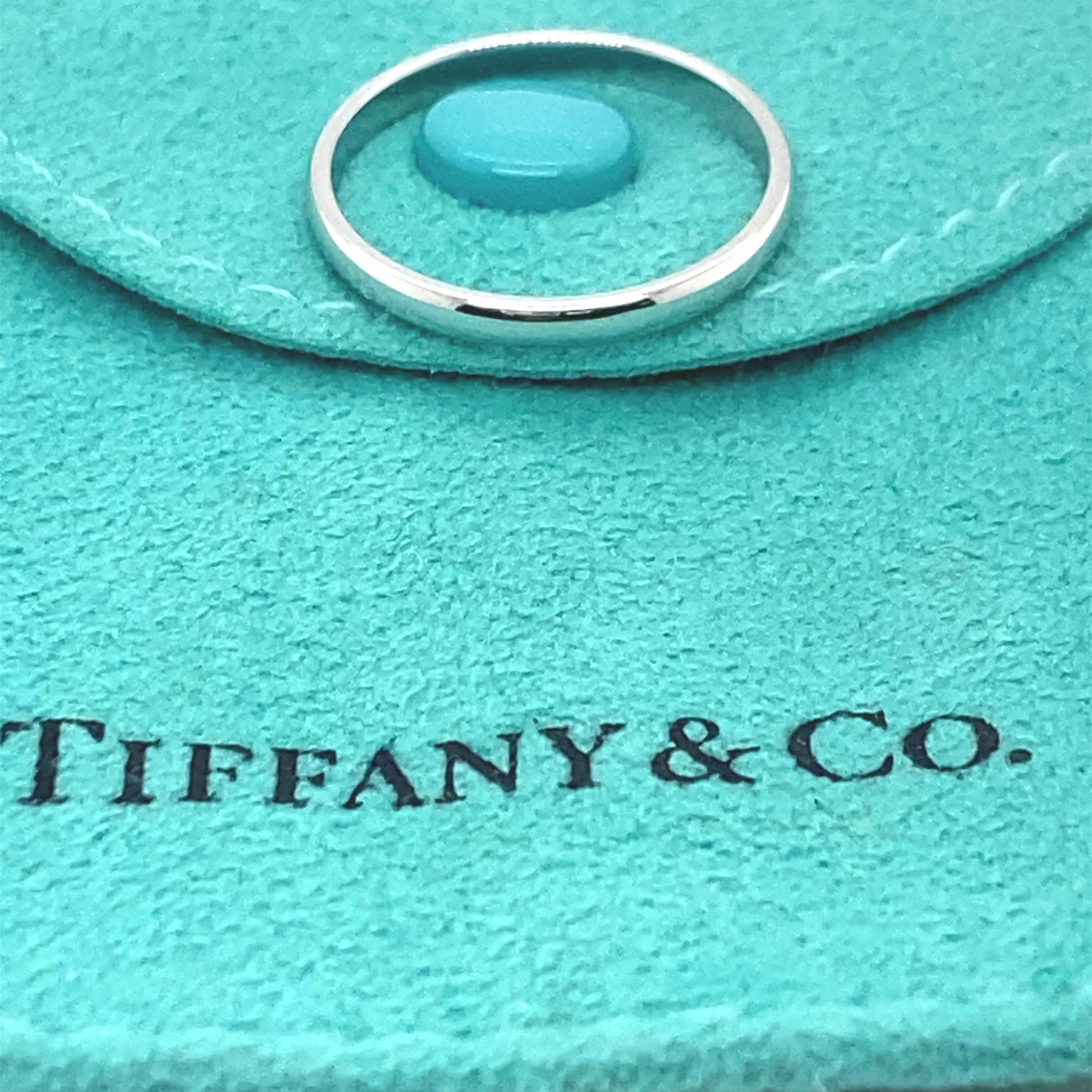 Tiffany & Co. Classic Wedding Band Ring Platinum 2