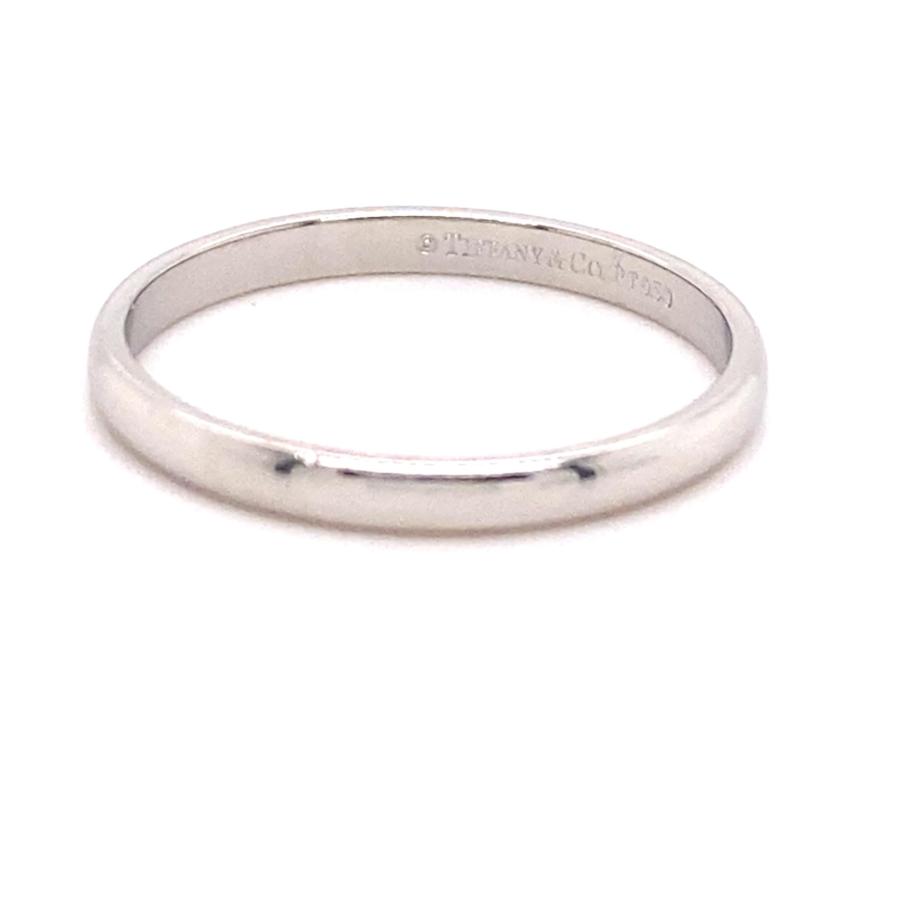 Tiffany & Co. Classic Wedding Band Ring Platinum 3
