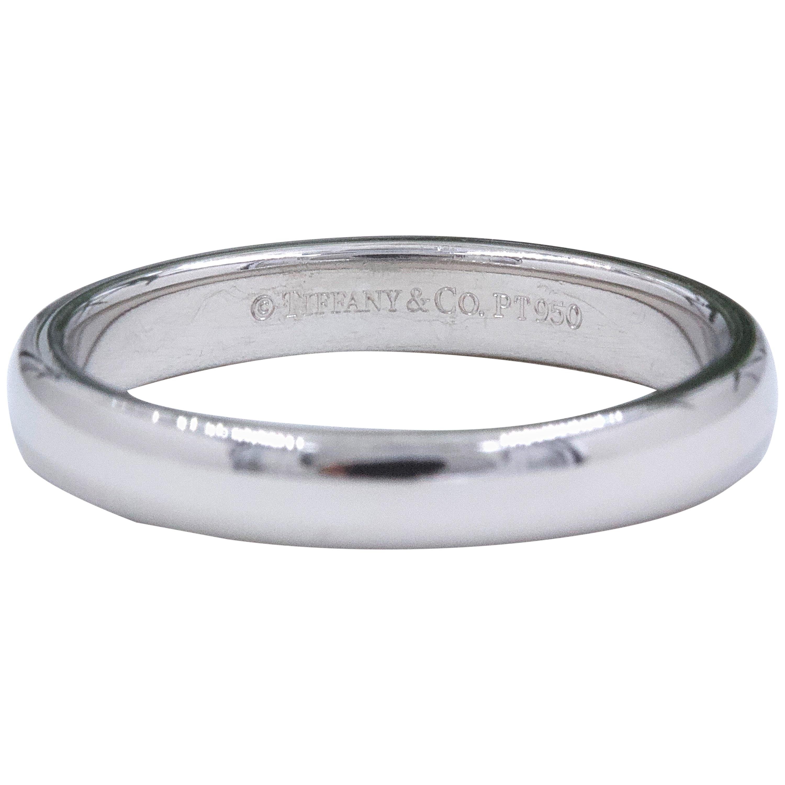 Tiffany & Co. Classic Wedding Band Ring Platinum For Sale