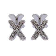 Tiffany & Co. Classic X Gold Diamond Cufflinks