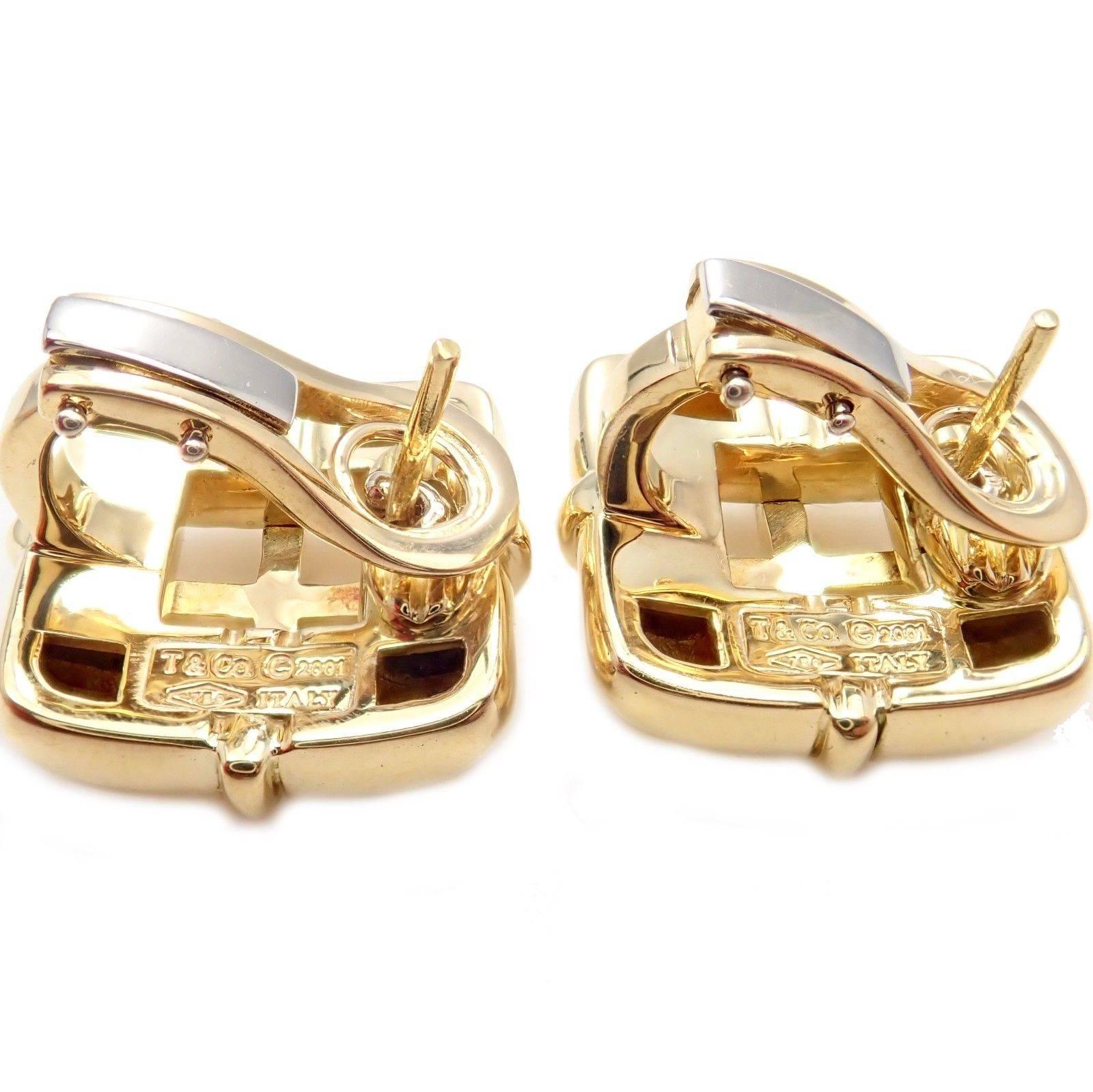 Women's or Men's Tiffany & Co. Classic Yellow Gold Earrings