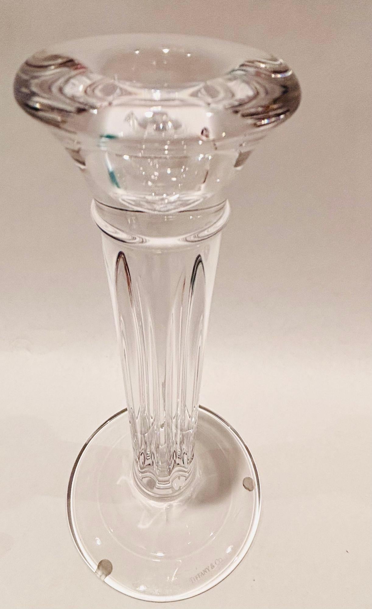 Tiffany & Co. Candelieri in cristallo trasparente a coppia in vendita 2