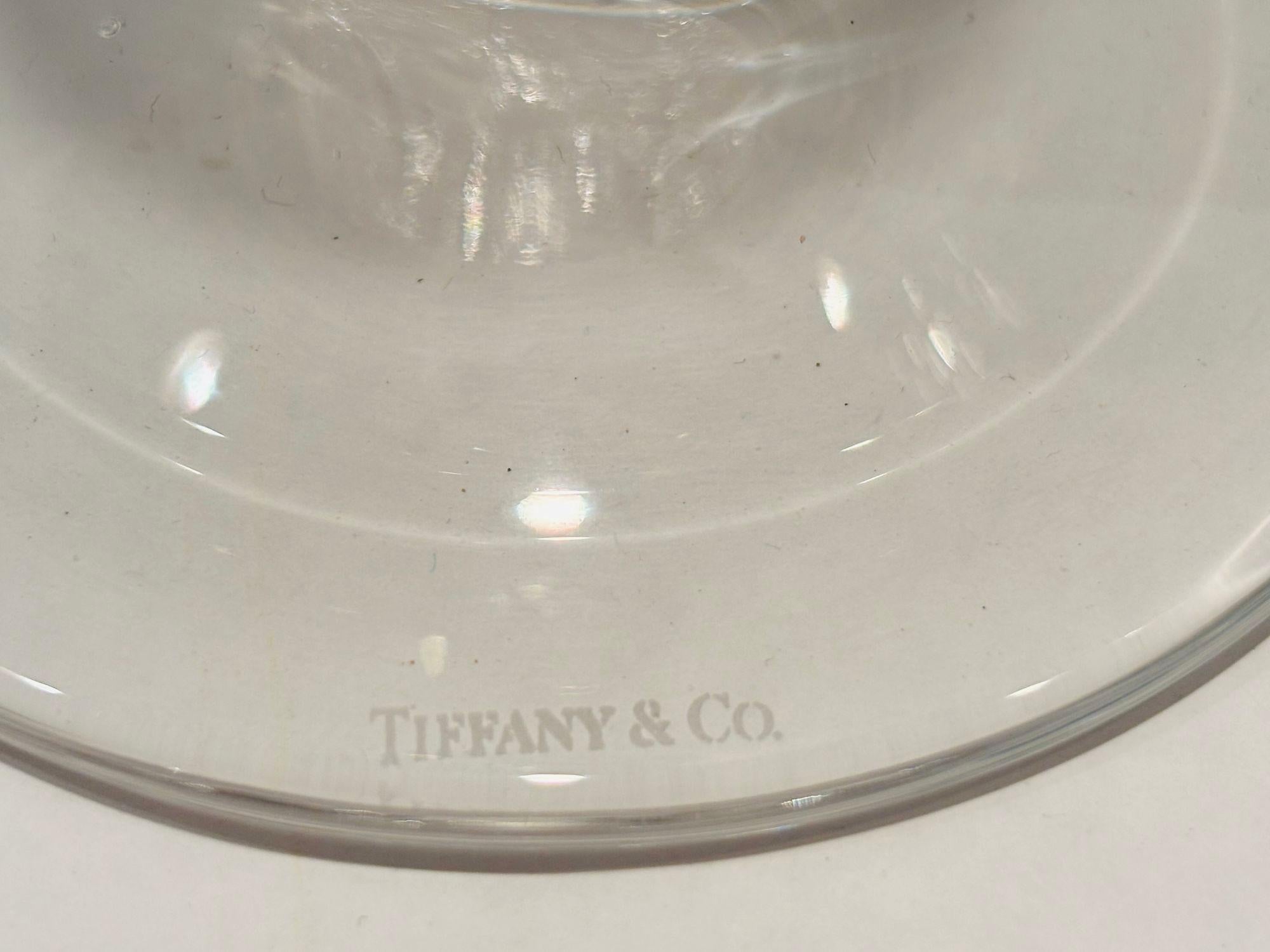 Fatto a mano Tiffany & Co. Candelieri in cristallo trasparente a coppia in vendita