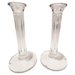 Tiffany & Co. Pareja de Candeleros de Cristal Transparente