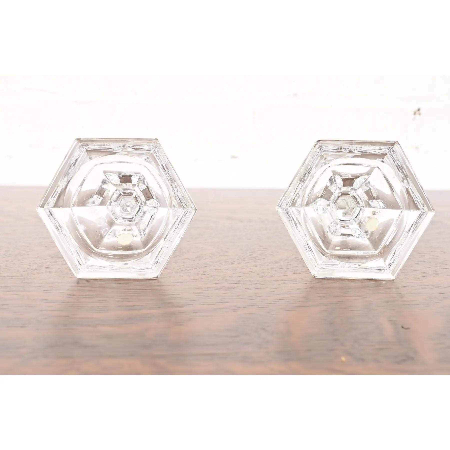 Tiffany & Co. Clear Crystal Candlesticks, Pair For Sale 4