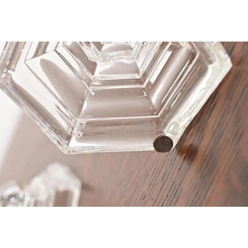 Tiffany & Co. Candelieri in cristallo trasparente, coppia in vendita 3