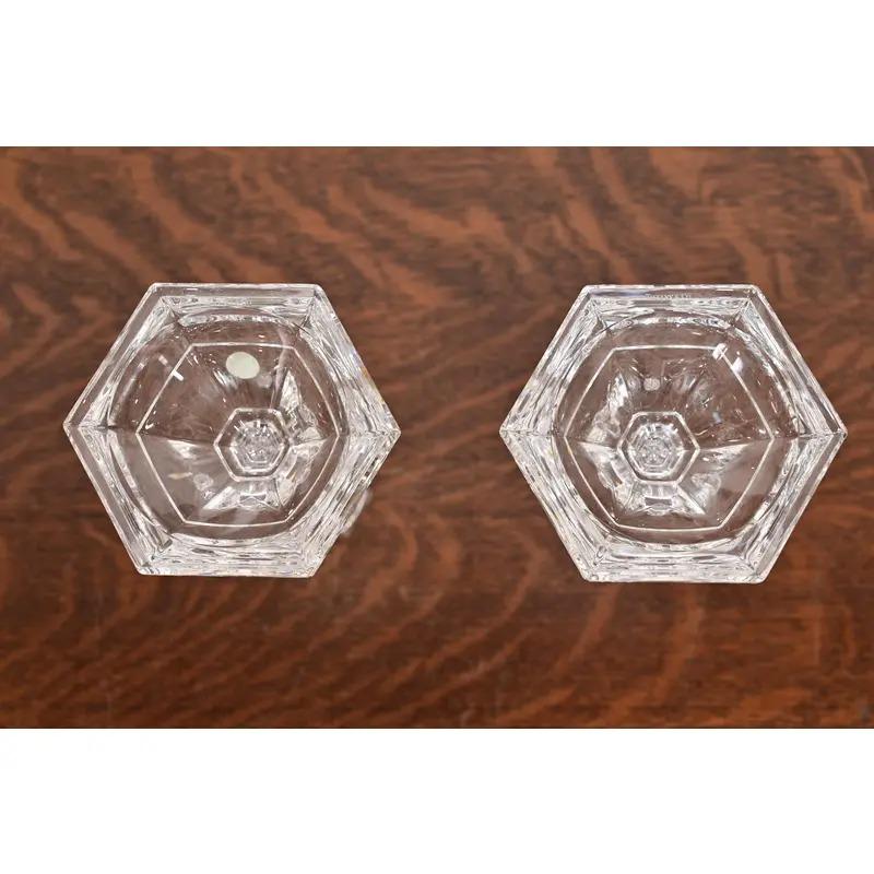 Tiffany & Co. Candelieri in cristallo trasparente, coppia in vendita 3