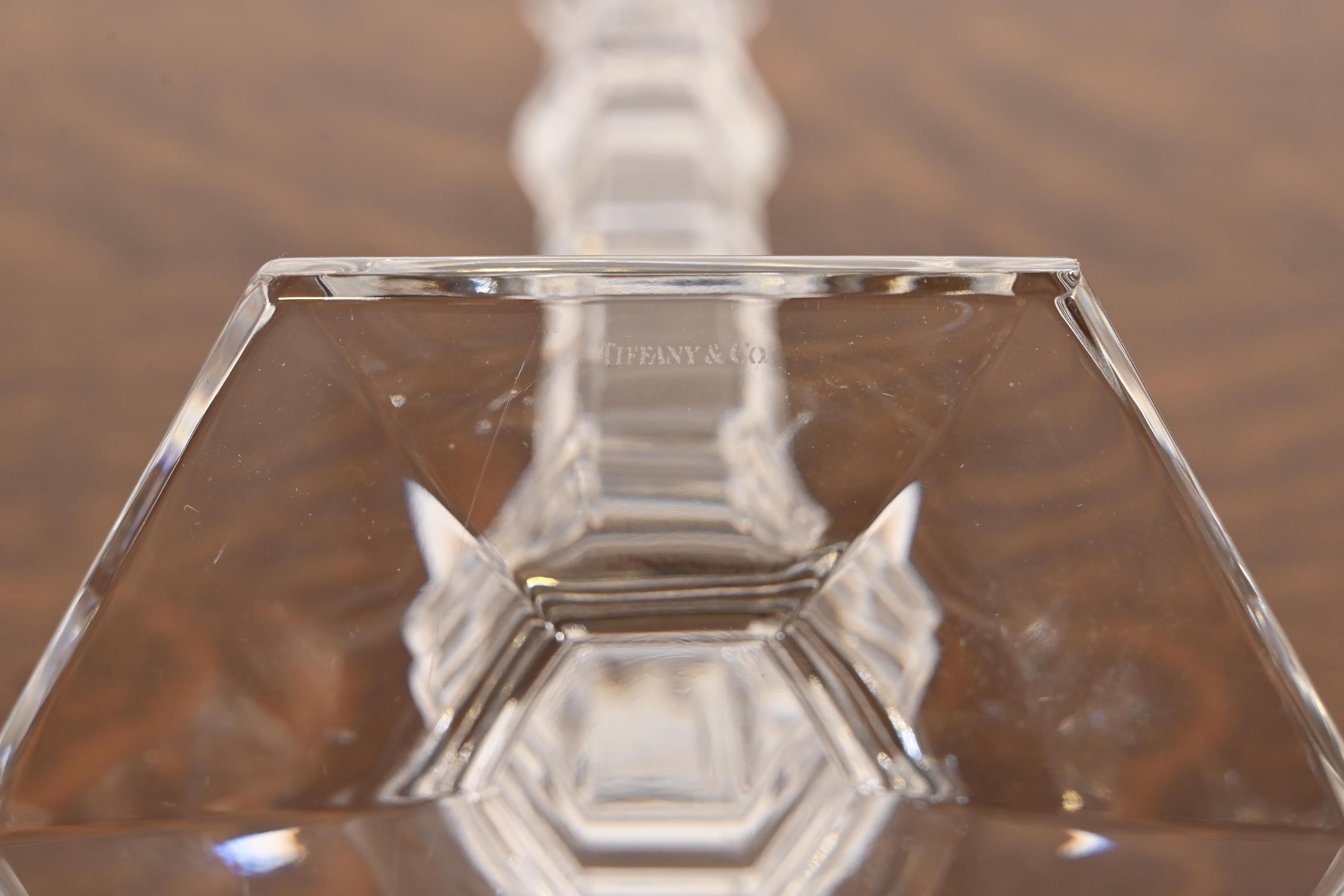 Tiffany & Co. Candelabros de cristal transparente, Pareja en venta 4