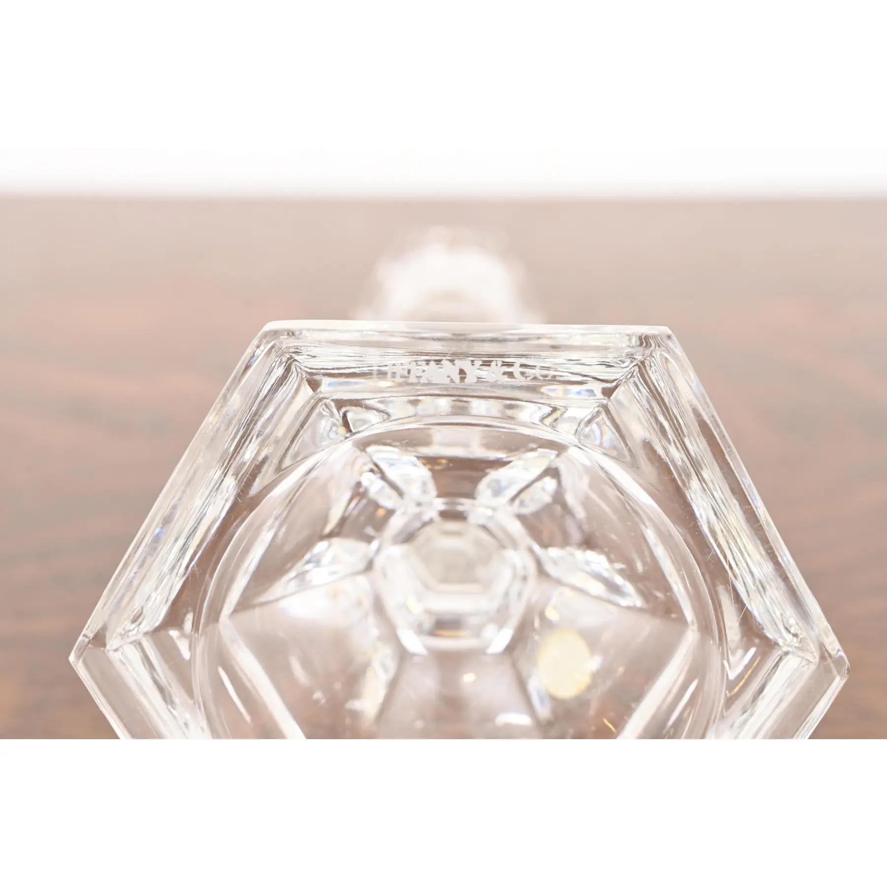 Tiffany & Co. Clear Crystal Candlesticks, Pair For Sale 5
