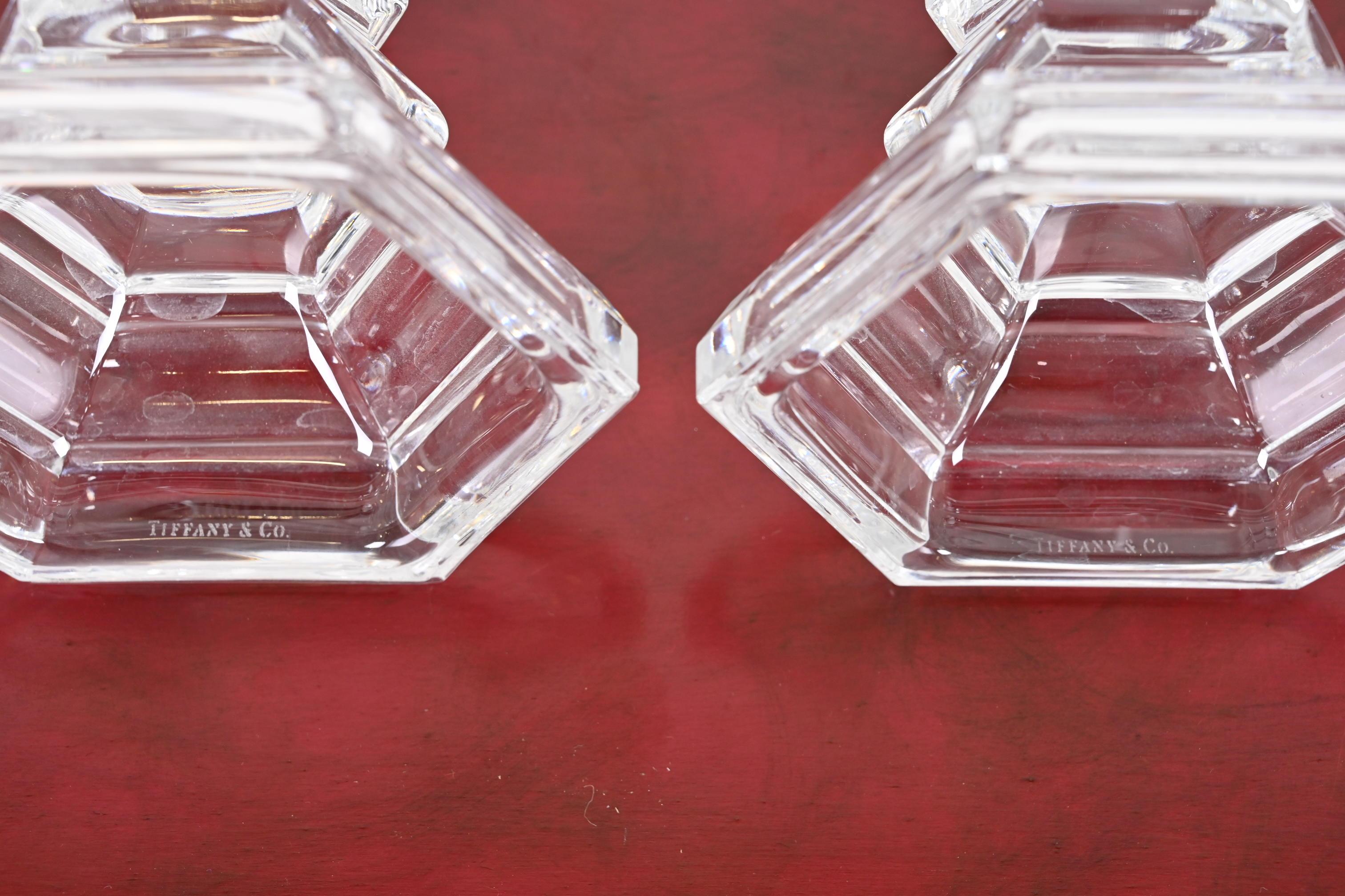 Tiffany & Co. Clear Crystal Candlesticks, Pair 5