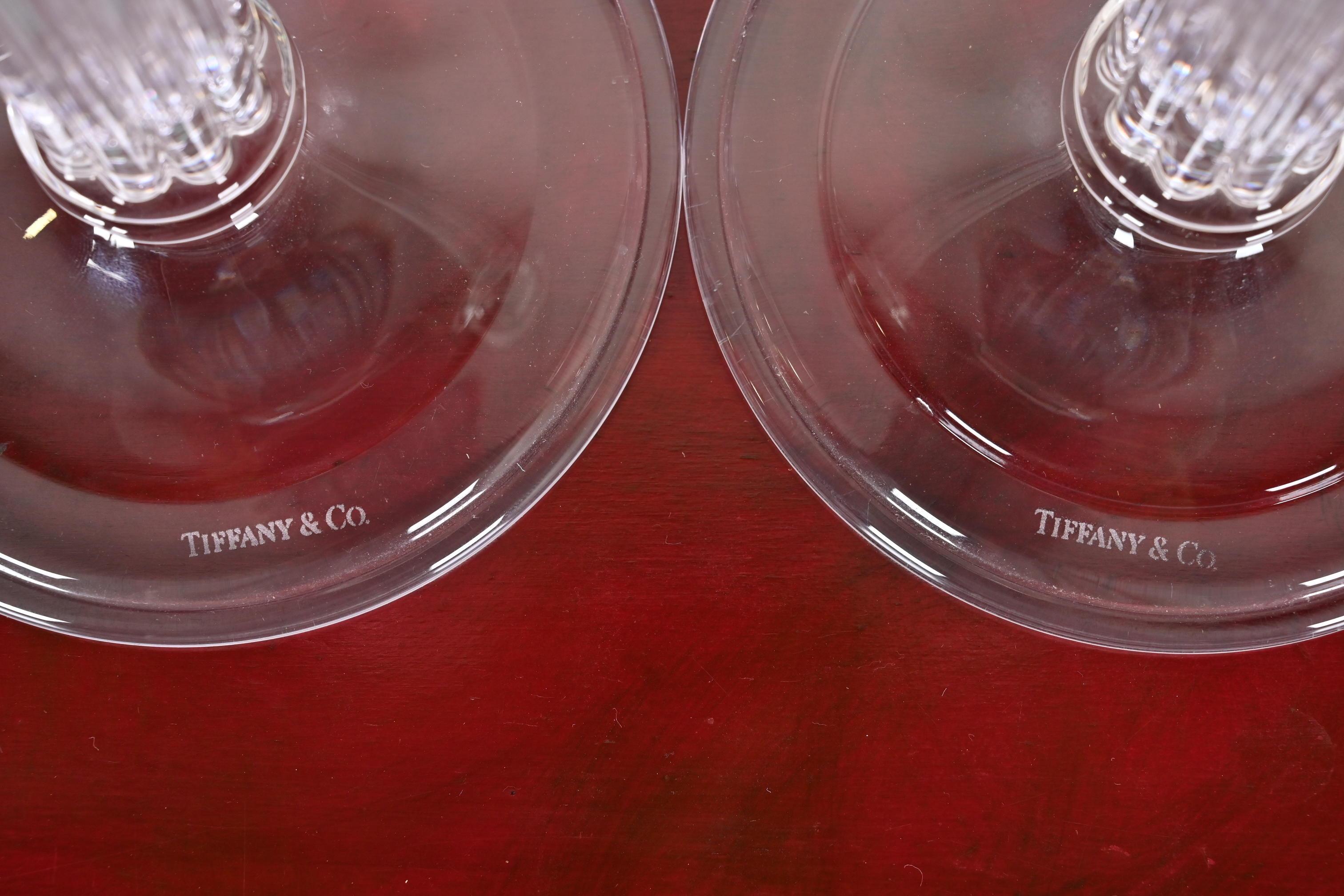 Tiffany & Co. Clear Crystal Candlesticks, Pair 8