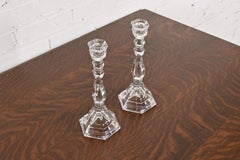 Tiffany & Co. Clear Crystal Candlesticks, Pair