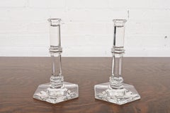 Tiffany & Co. Clear Crystal Candlesticks, Pair