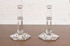 Tiffany & Co. Clear Crystal Candlesticks, Pair