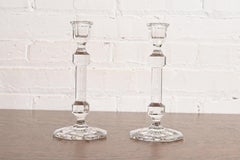 Tiffany & Co. Clear Crystal Candlesticks, Pair