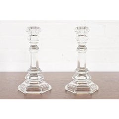 Tiffany & Co. Clear Crystal Candlesticks, Pair