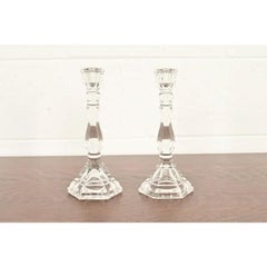 Tiffany & Co. Clear Crystal Candlesticks, Pair