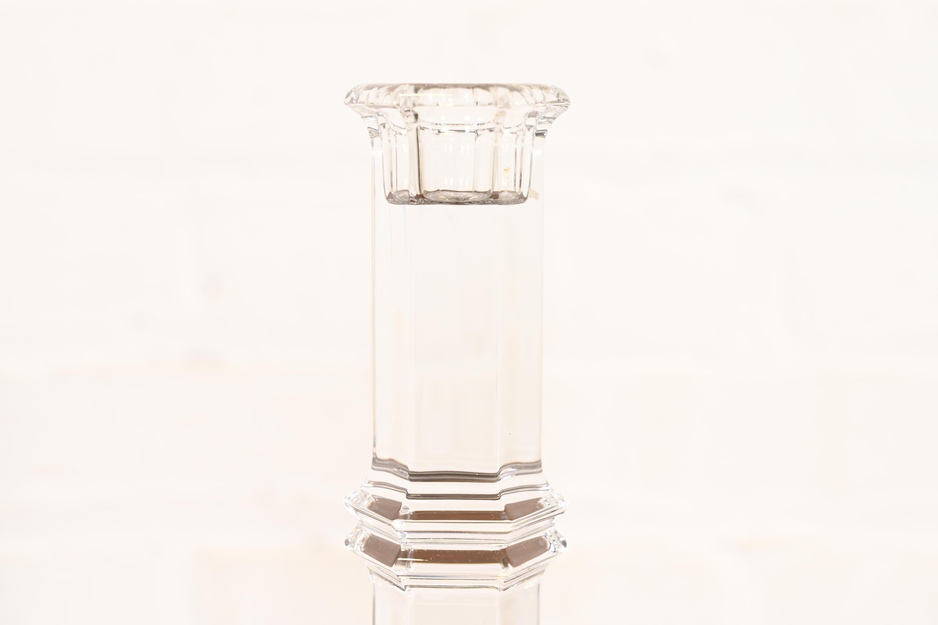 Tiffany & Co. Candelabros de cristal transparente, Pareja siglo XX en venta