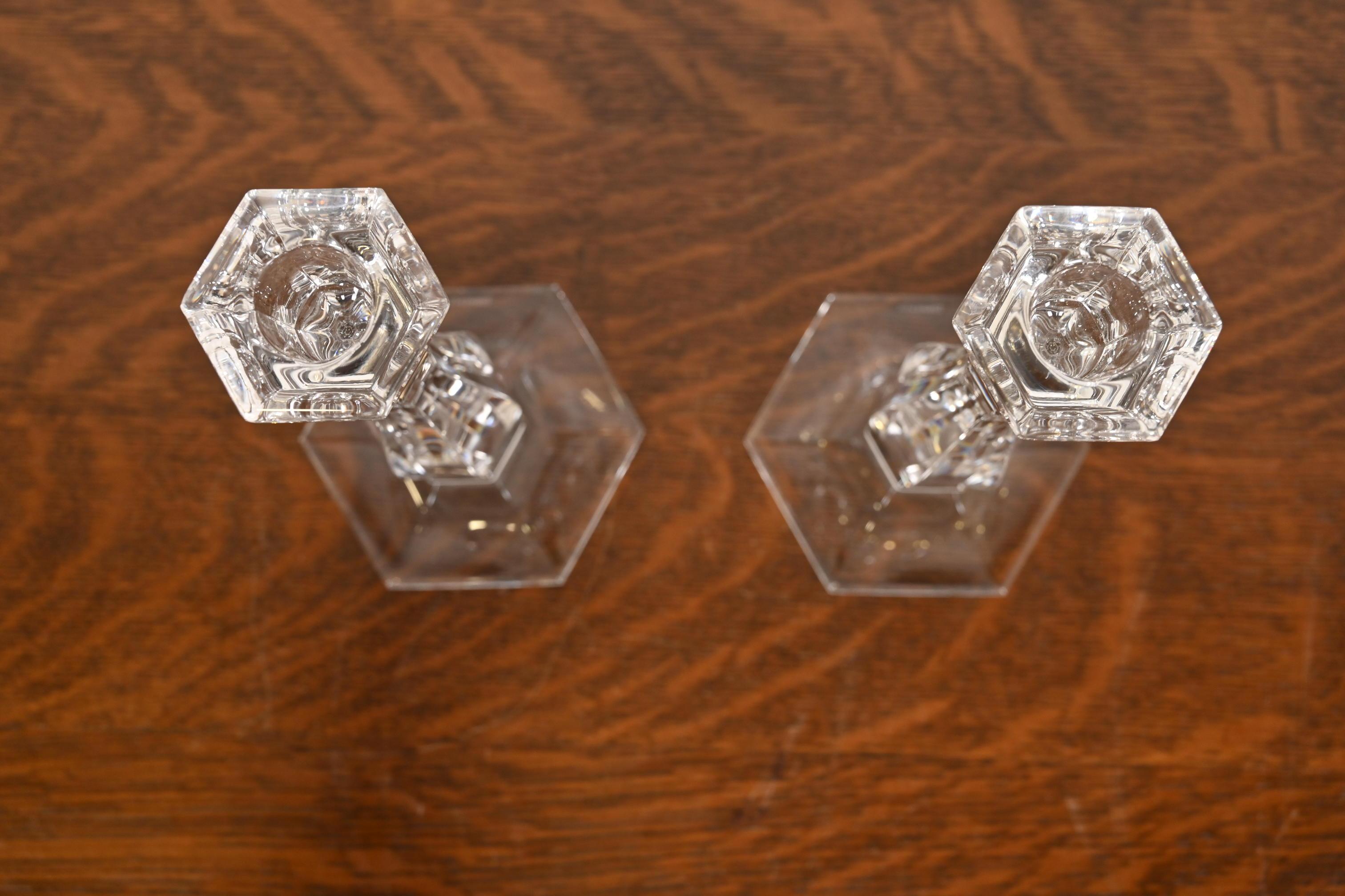 Tiffany & Co. Candelabros de cristal transparente, Pareja siglo XX en venta