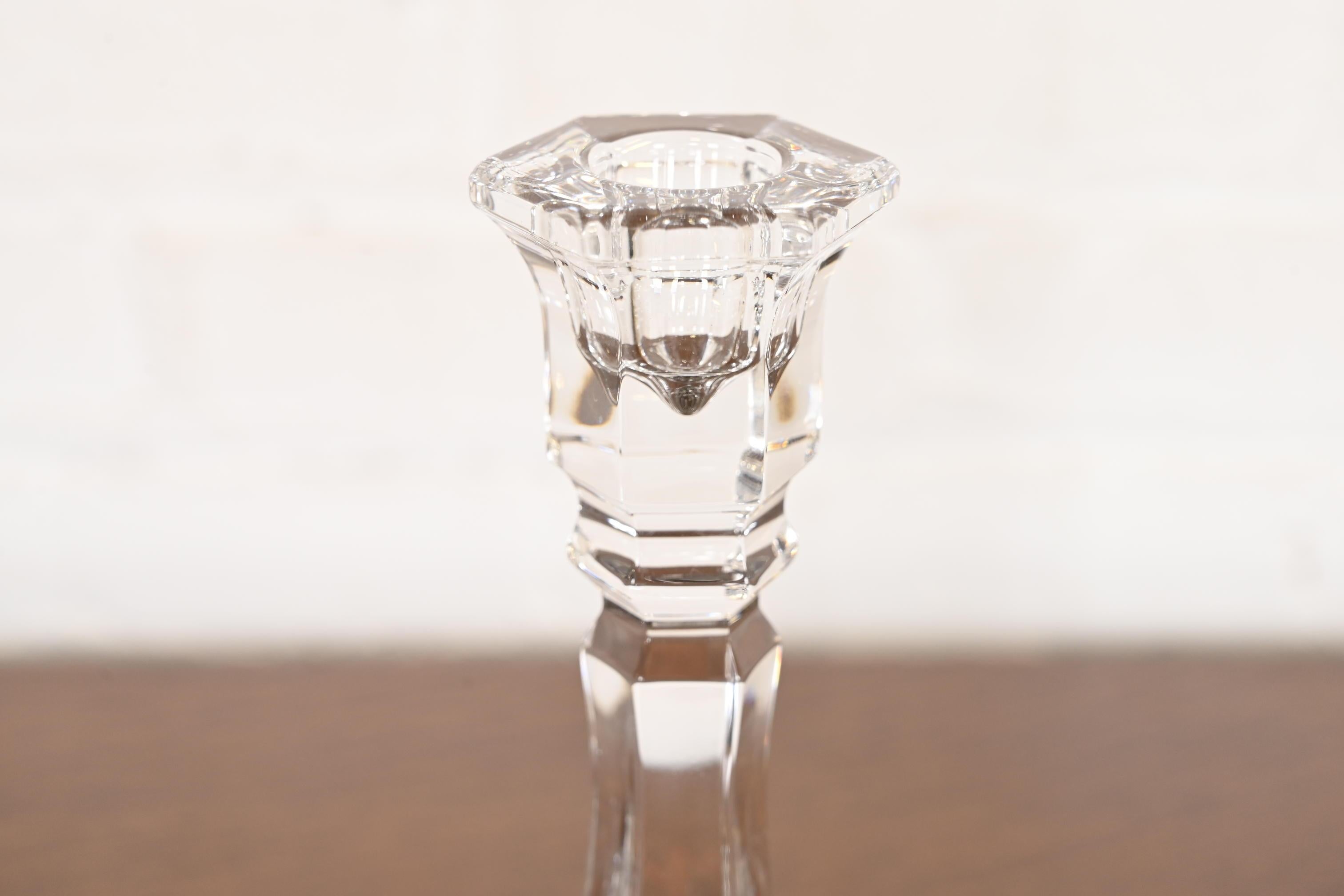 Tiffany & Co. Candelabros de cristal transparente, Pareja Cristal en venta