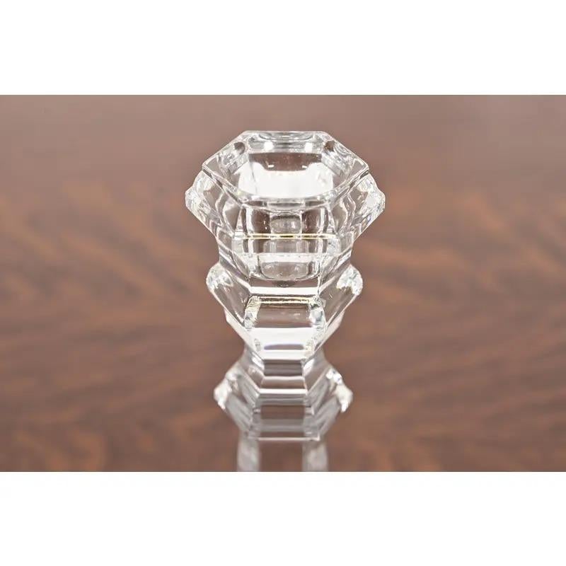 Cristallo Tiffany & Co. Candelieri in cristallo trasparente, coppia in vendita