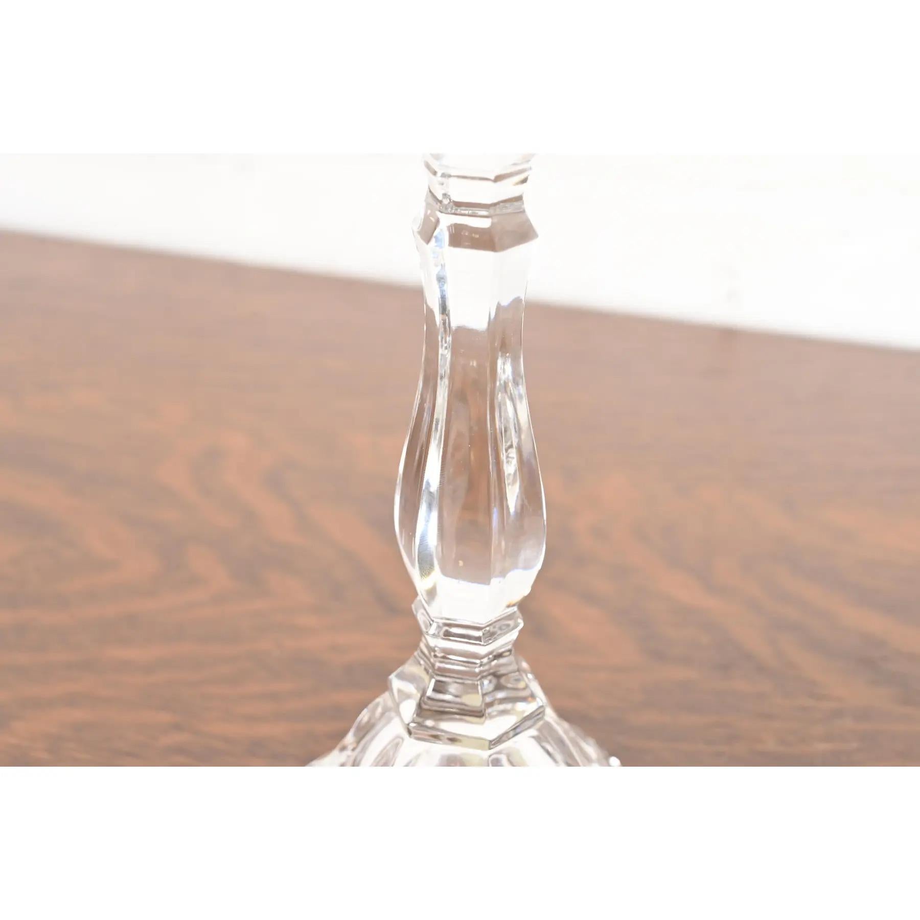 Tiffany & Co. Clear Crystal Candlesticks, Pair For Sale 2