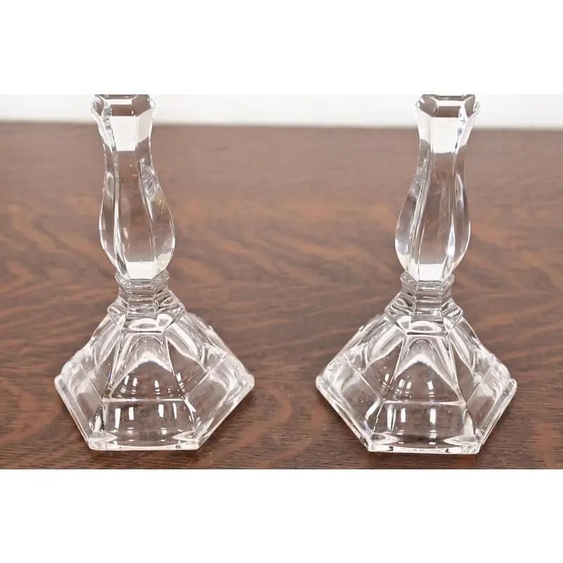 Tiffany & Co. Candelieri in cristallo trasparente, coppia in vendita 1