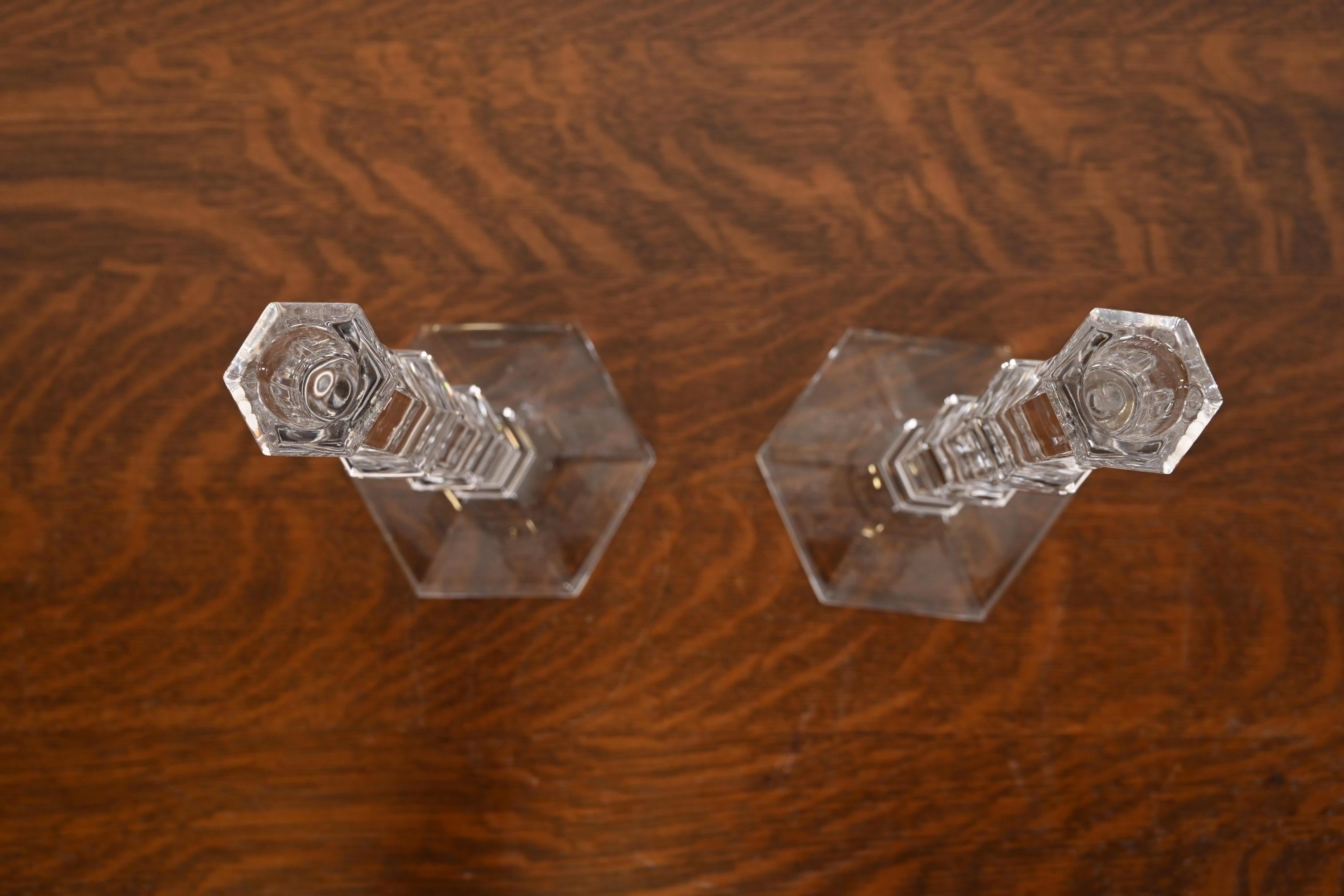 Tiffany & Co. Candelabros de cristal transparente, Pareja en venta 2