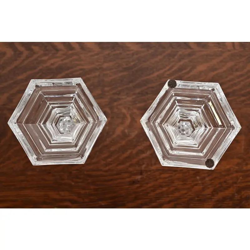 Tiffany & Co. Candelieri in cristallo trasparente, coppia in vendita 2