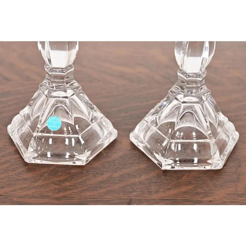 Tiffany & Co. Candelieri in cristallo trasparente, coppia in vendita 2
