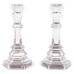 Tiffany & Co. Clear Crystal Candlesticks, Pair