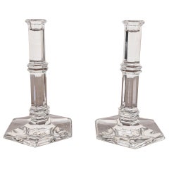 Tiffany & Co. Clear Crystal Candlesticks, Pair