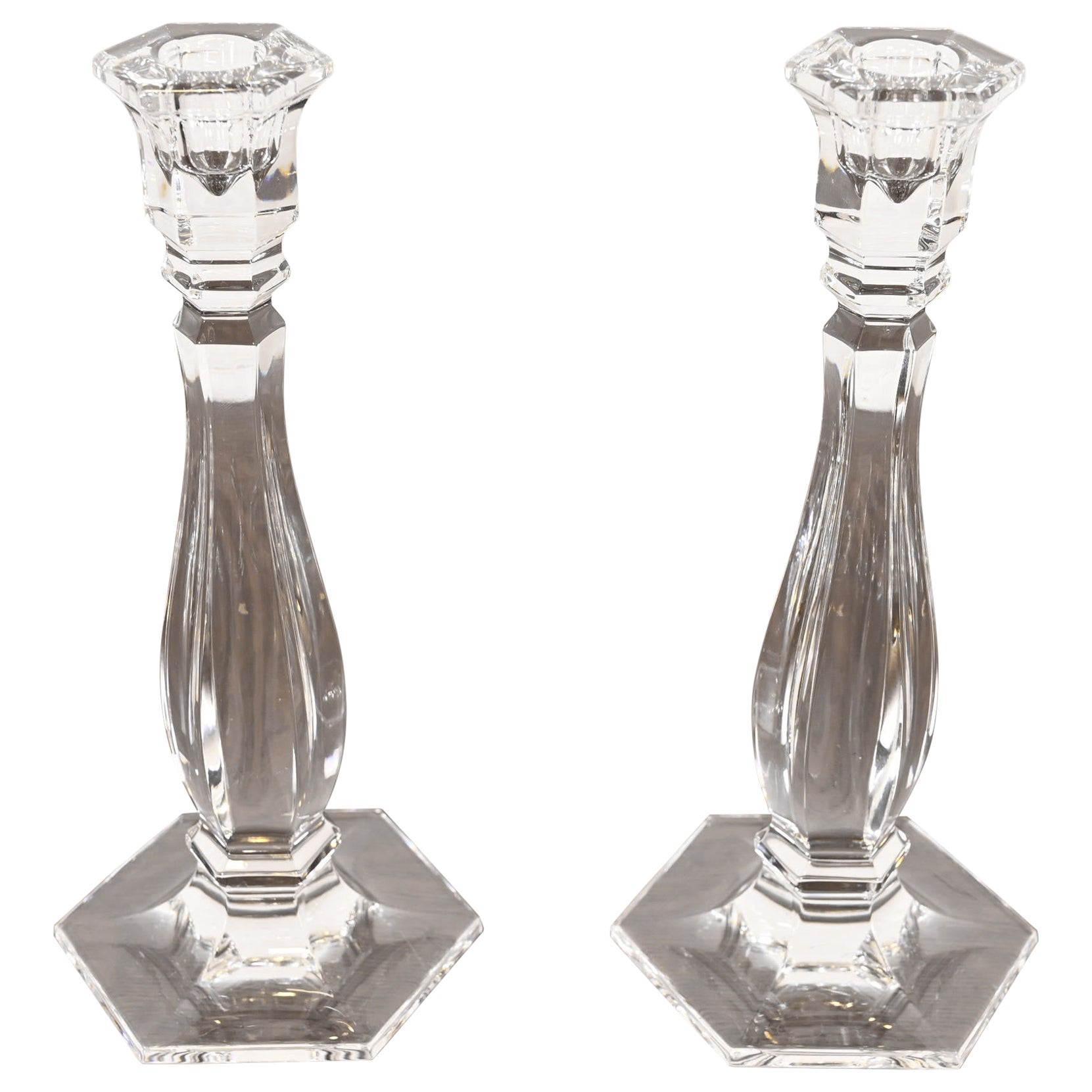 Tiffany & Co. Candelabros de cristal transparente, Pareja en venta